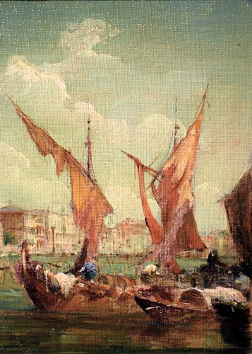Coppia di Vedute Veneziane - Giudecca e Canal Grande